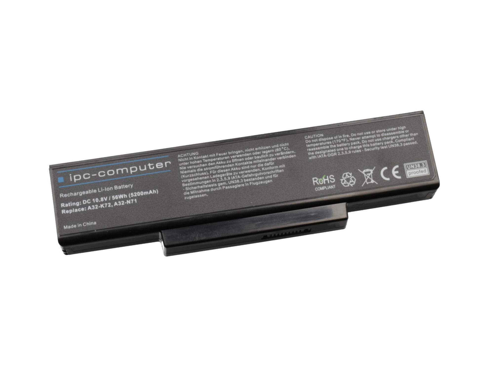 IPC-Computer Batterie 56Wh Nouveau compatible pour Asus N71JQ