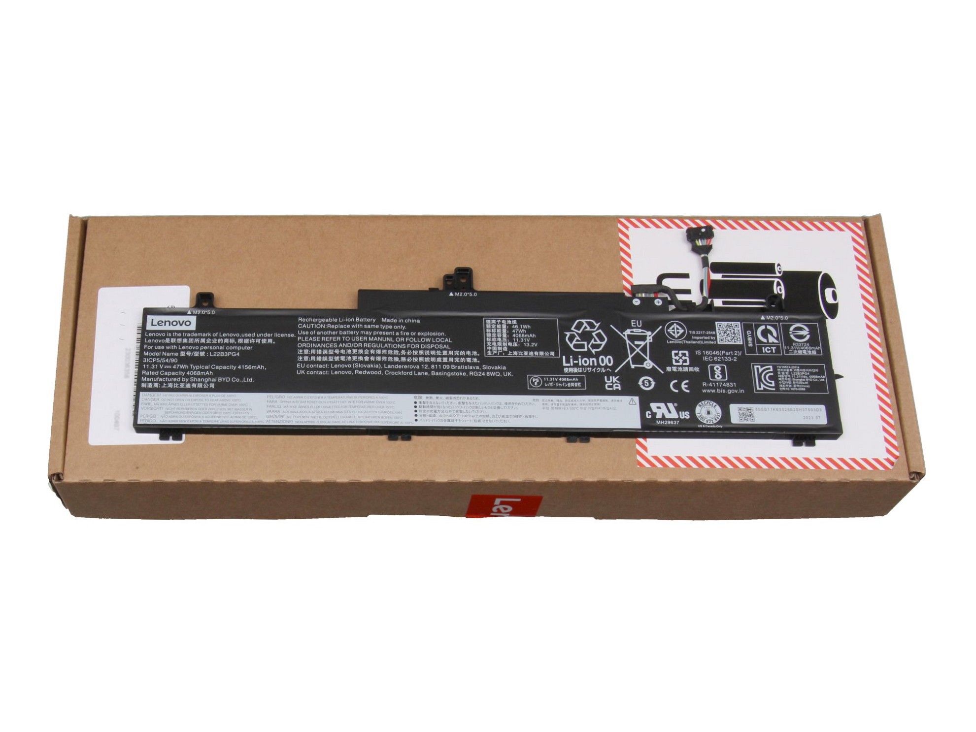 Lenovo L22D3PG4 Original Akku 47Wh