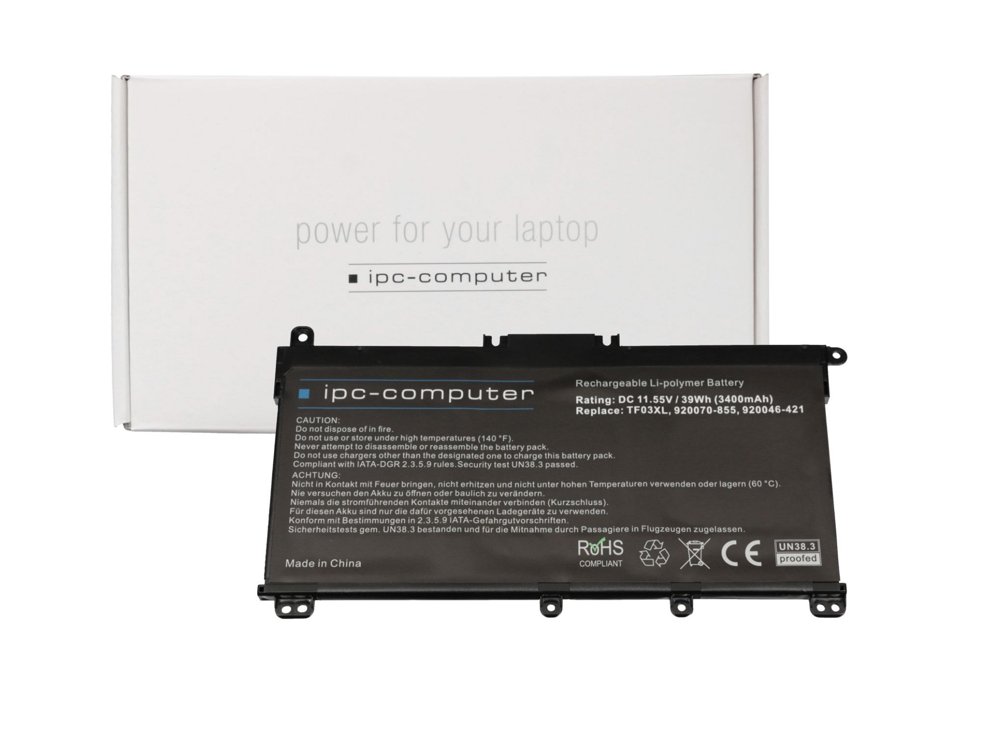 IPC-Computer Batterie 39Wh Nouveau compatible pour HP Pavilion x360 14-cd0500