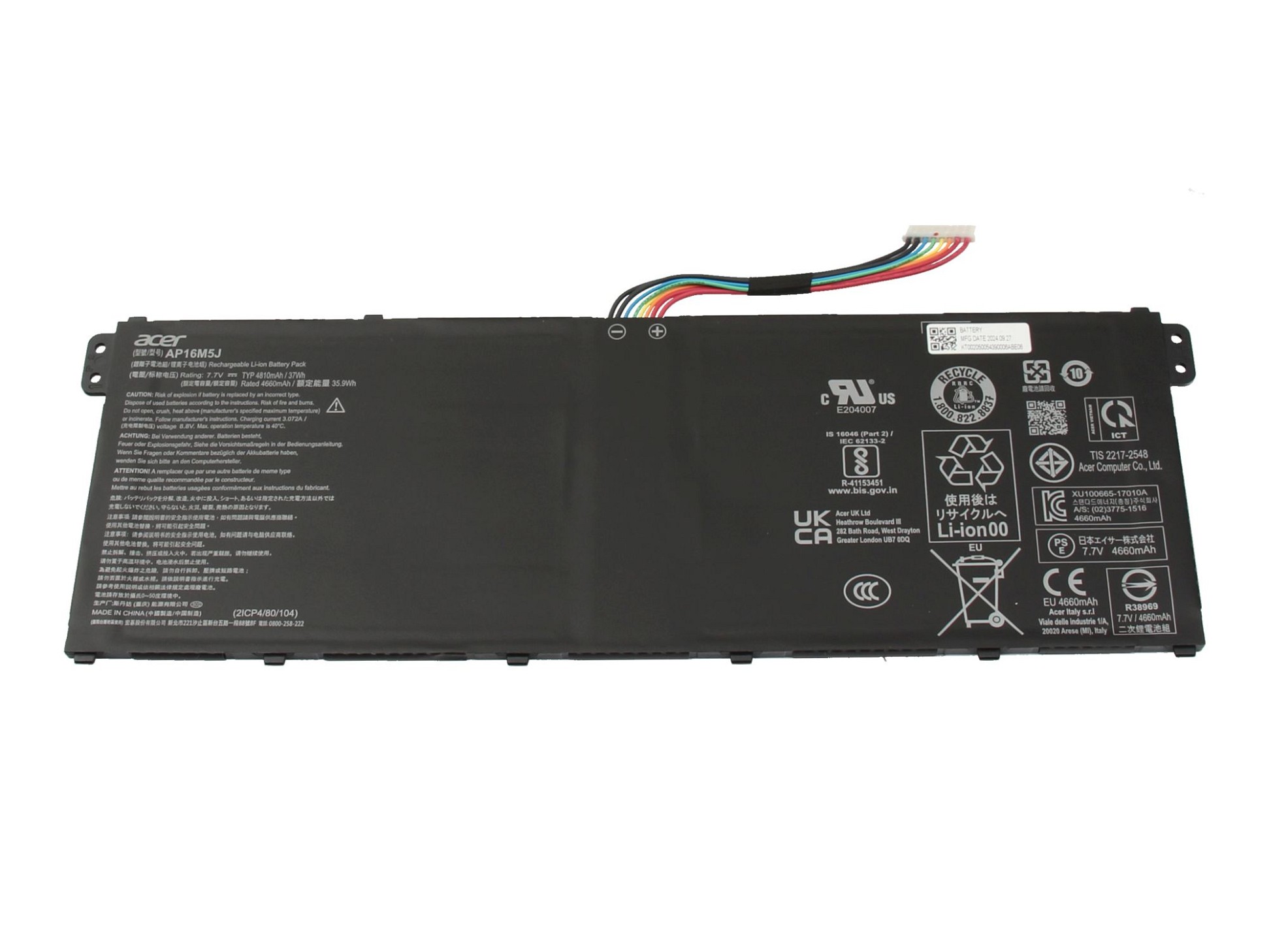 Acer Spin 1 (SP111-34N) original Batterie 37Wh 7.7V (Type AP16M5J)