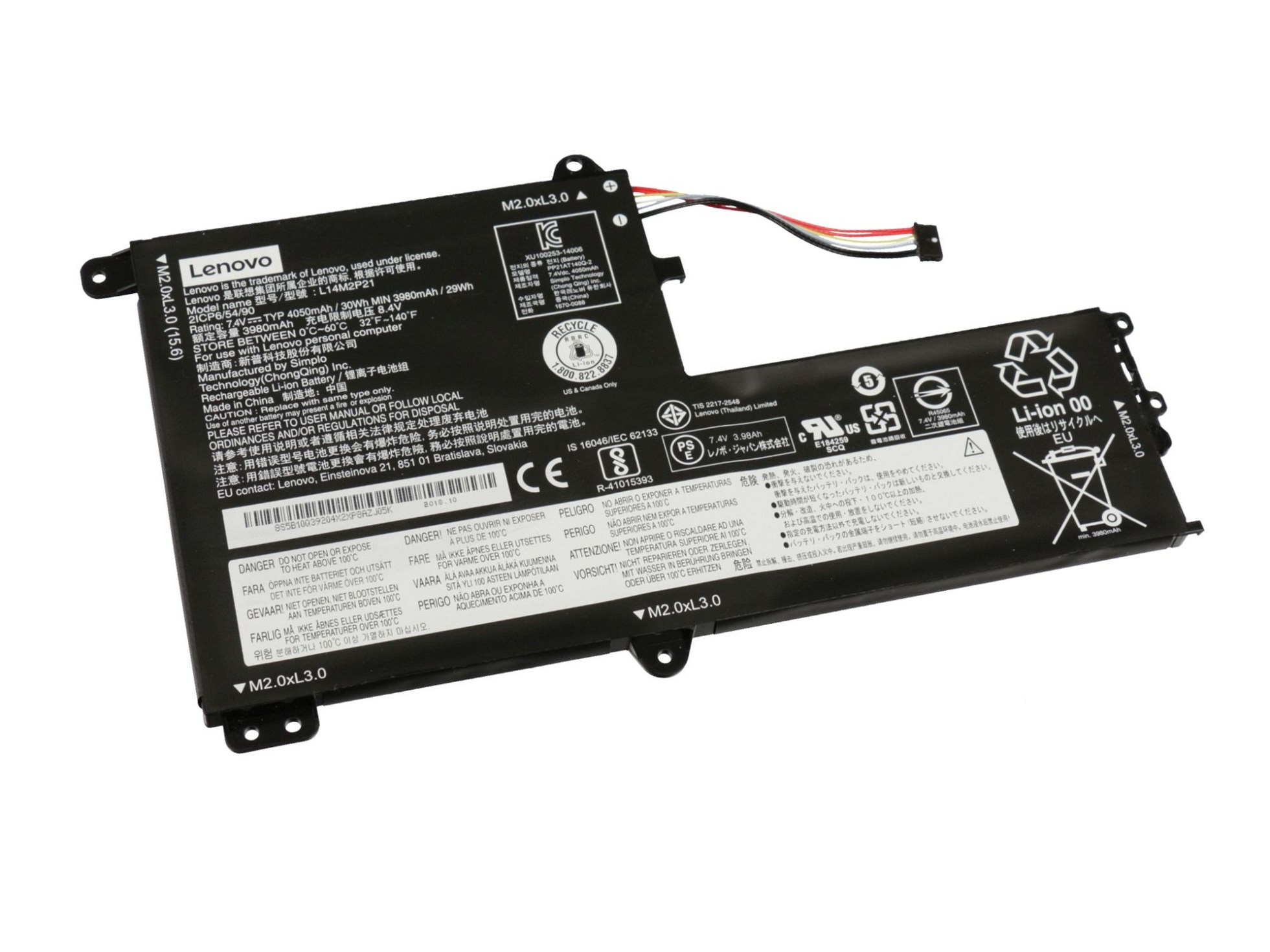 Batterie 30Wh original pour la serie Lenovo IdeaPad 330S-14IKB (81F4