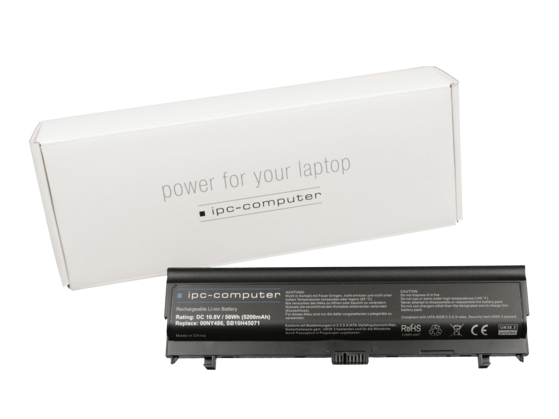 IPC-Computer Akku 56Wh kompatibel für Lenovo ThinkPad L560 (20F1/20F2)