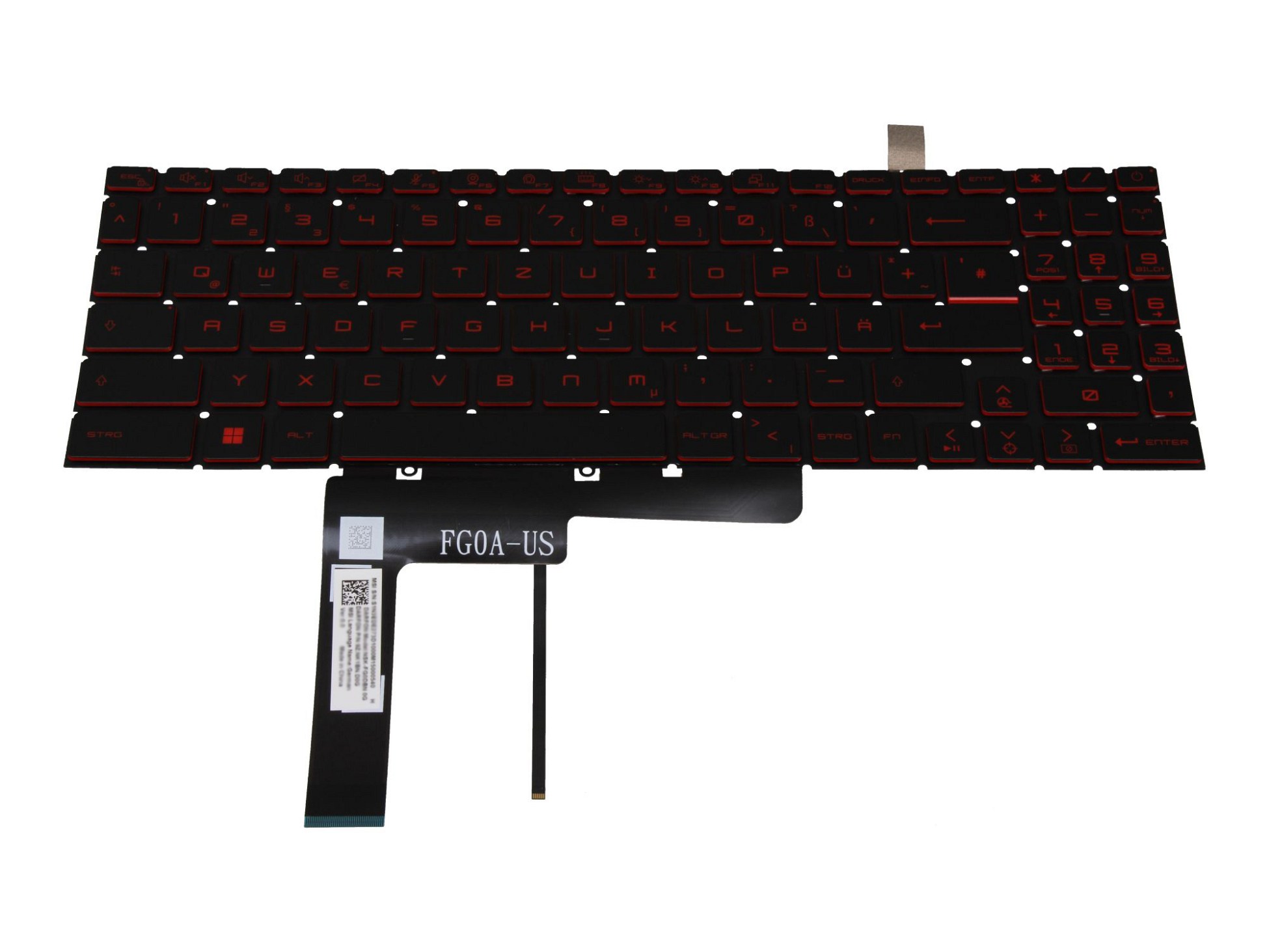 MSI GF66 Katana 12UD/12UDK (MS-1584) original Tastatur DE (deutsch) schwarz mit Backlight