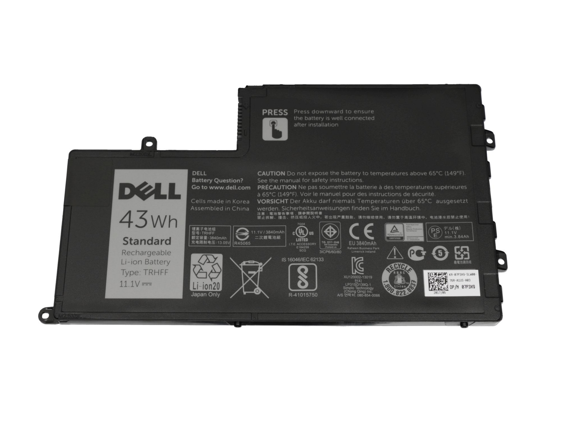Dell Latitude 15 (3550) DDR5 original Batterie 43Wh