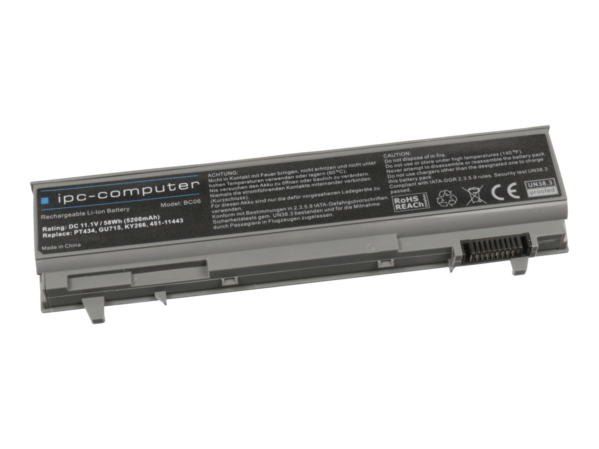 IPC-Computer Akku 58Wh kompatibel für Dell Precision M4500