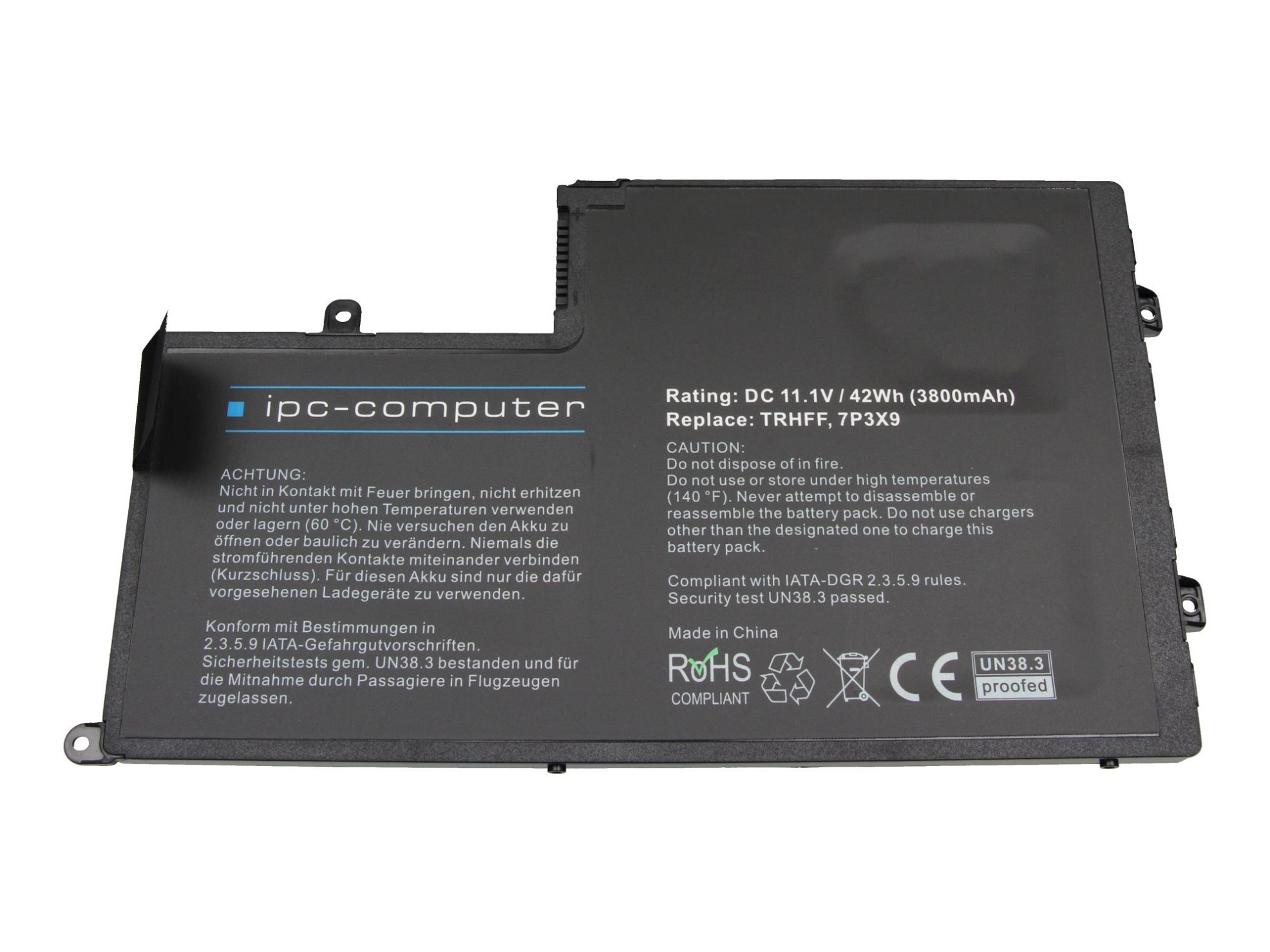 IPC-Computer Akku kompatibel zu Dell J0HDW mit 42Wh