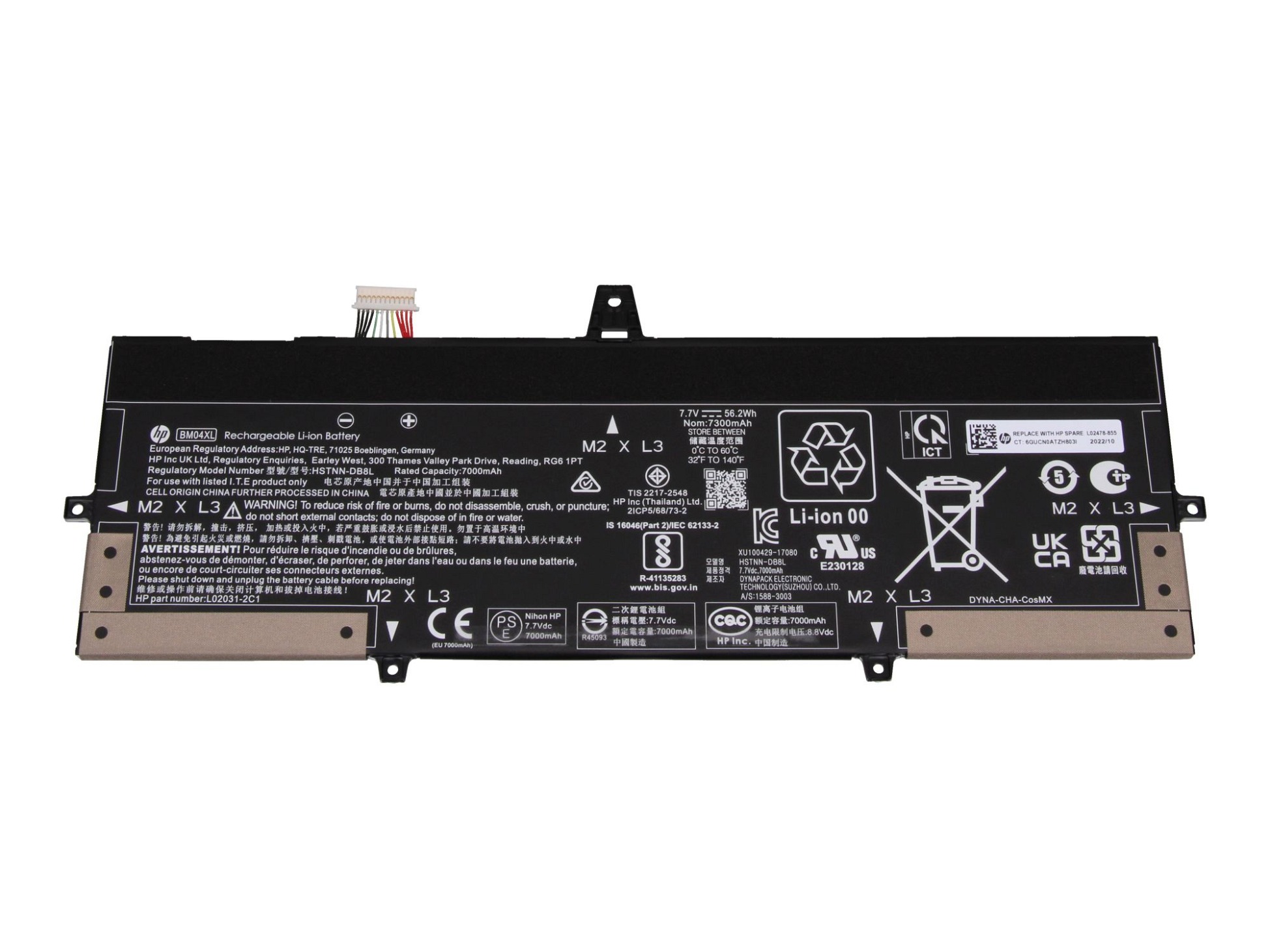 HP EliteBook x360 1030 G3 original Batterie 56Wh