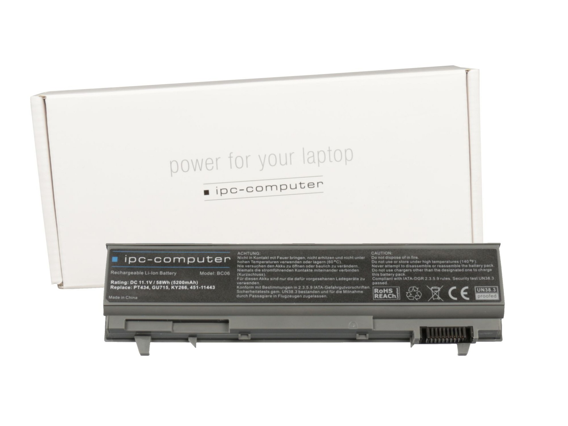 IPC-Computer Akku kompatibel zu Dell PT434 mit 58Wh