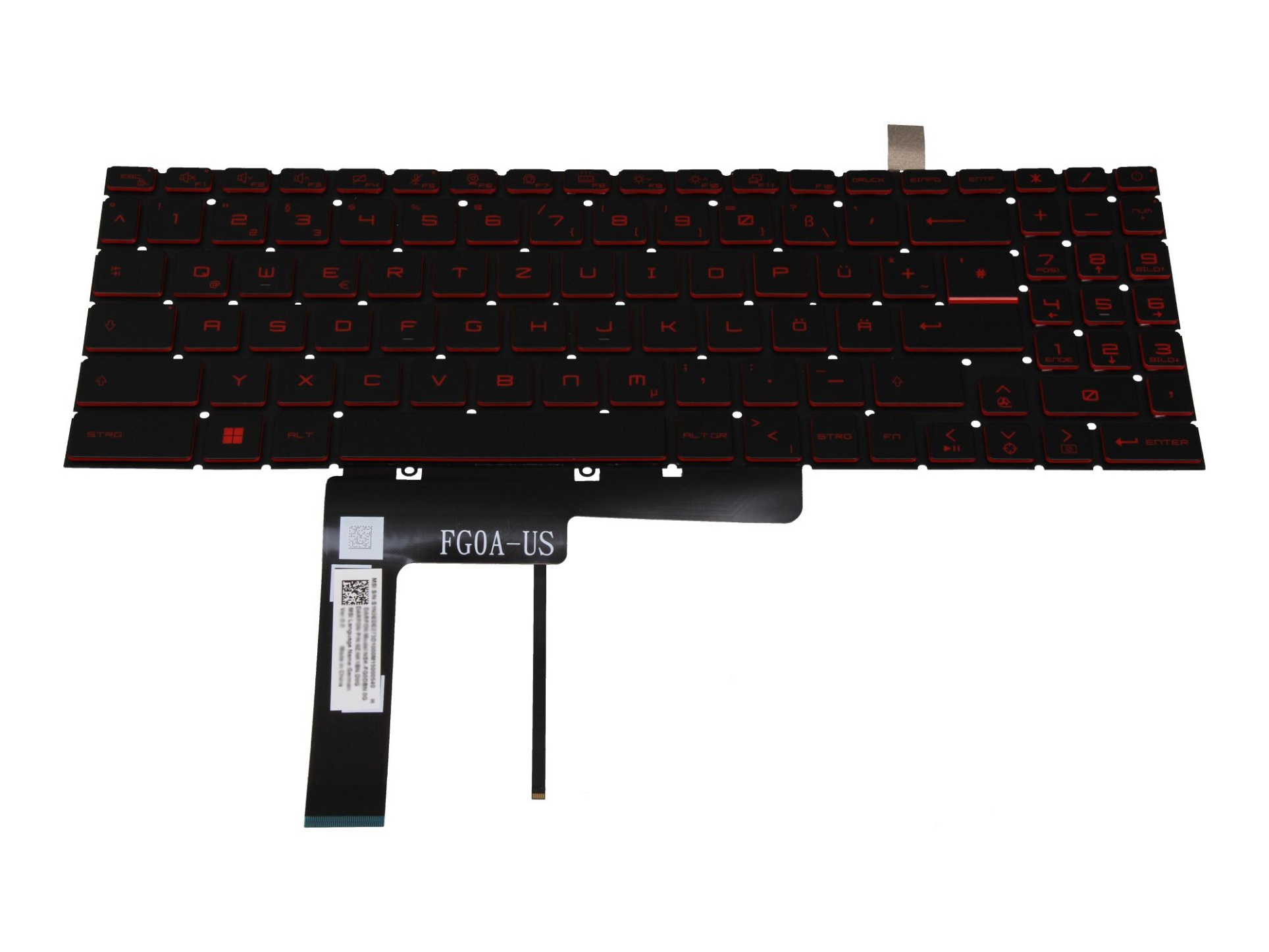 MSI Sword 17 A11UC (MS-17L1) original Tastatur DE (deutsch) schwarz mit Backlight