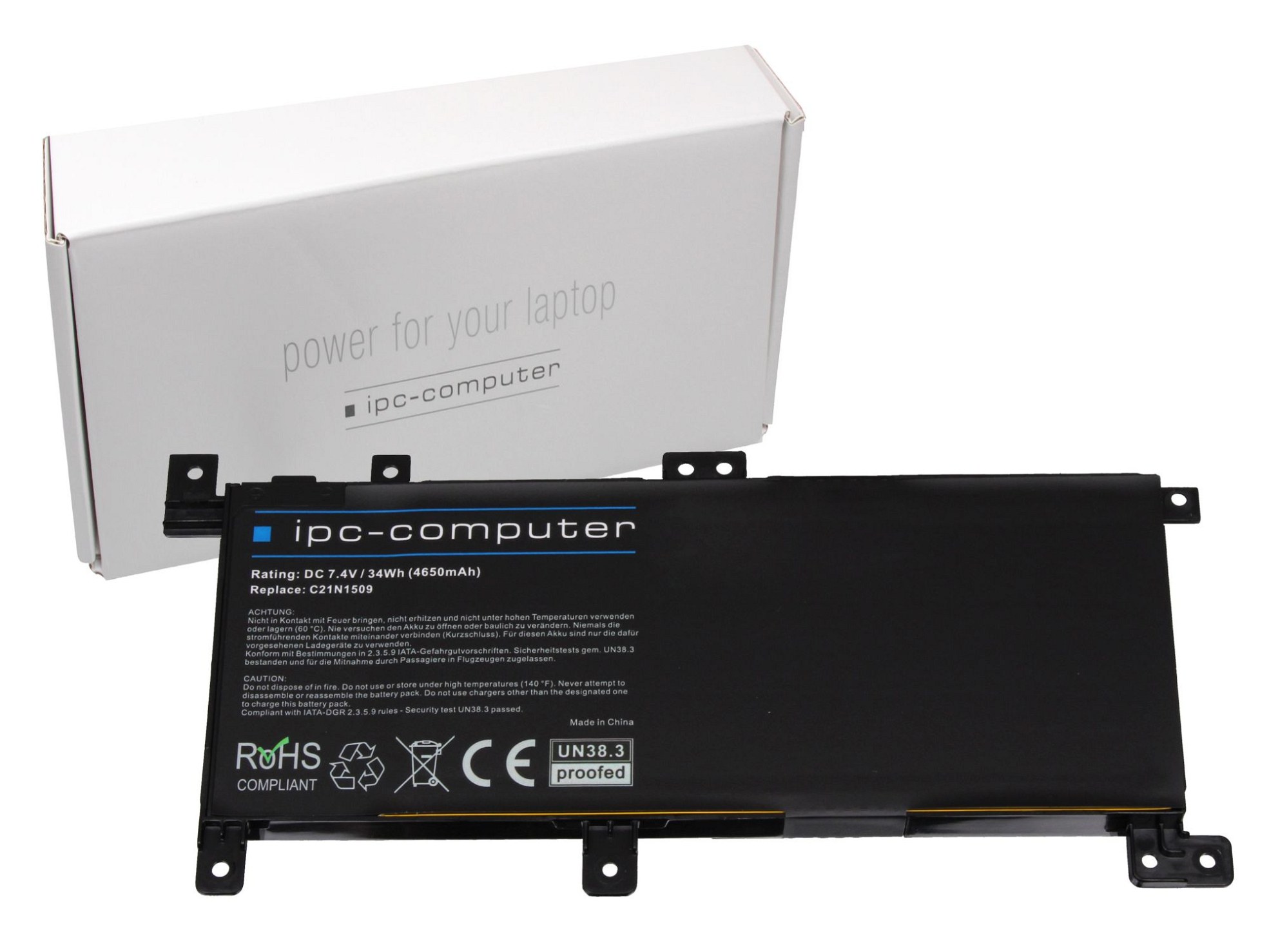 IPC-Computer Batterie compatible avec Asus 0B200-01750700 avec 34Wh