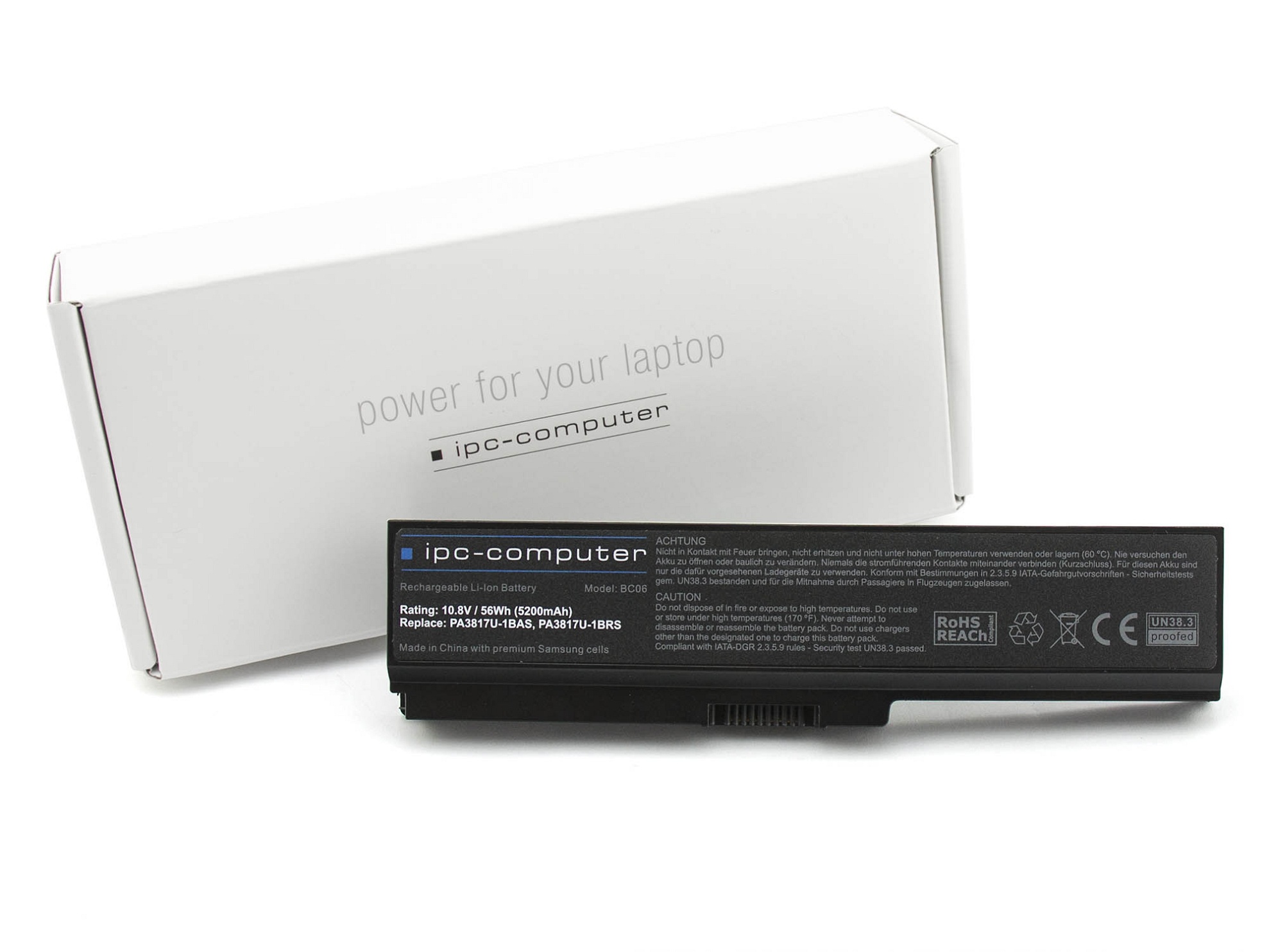 IPC-Computer Batterie compatible avec Toshiba K000097240 avec 56Wh