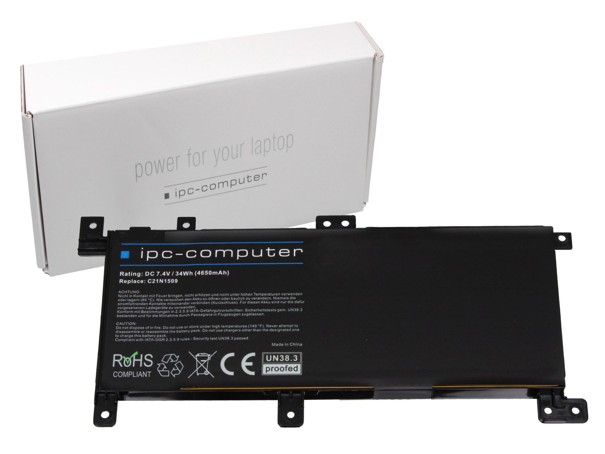 IPC-Computer Batterie 34Wh Nouveau compatible pour Asus VivoBook F556UQ