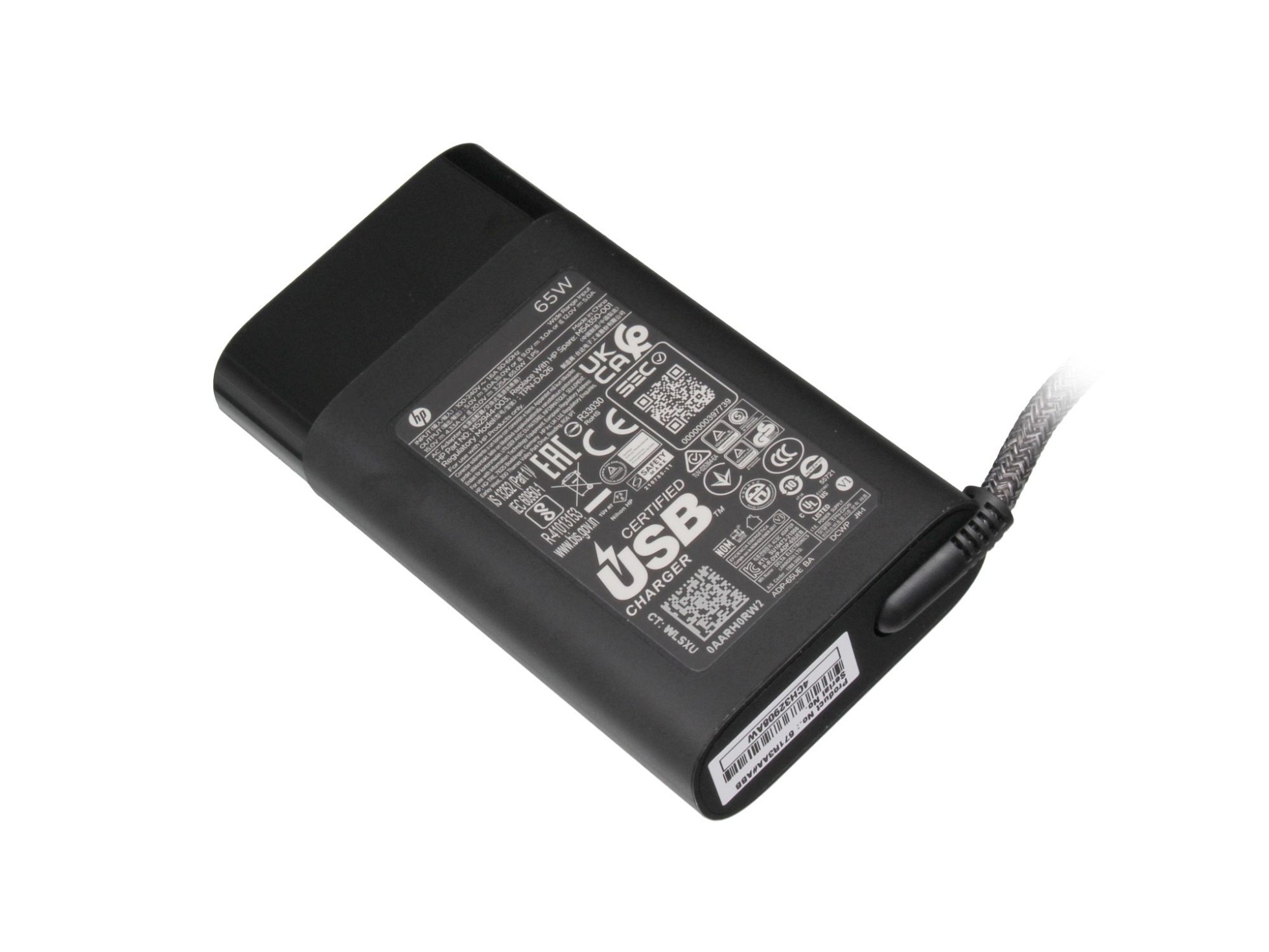 HP Envy x360 15-es0000 original USB-C Bloc d'alimentation 65 Watt, arrondie, Nouveau