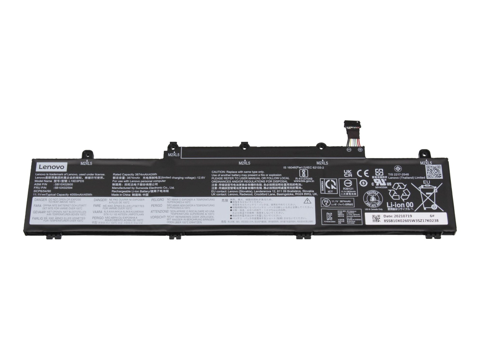 Lenovo ThinkPad E15 Gen 2 (20T8/20T9) Original Akku 45Wh