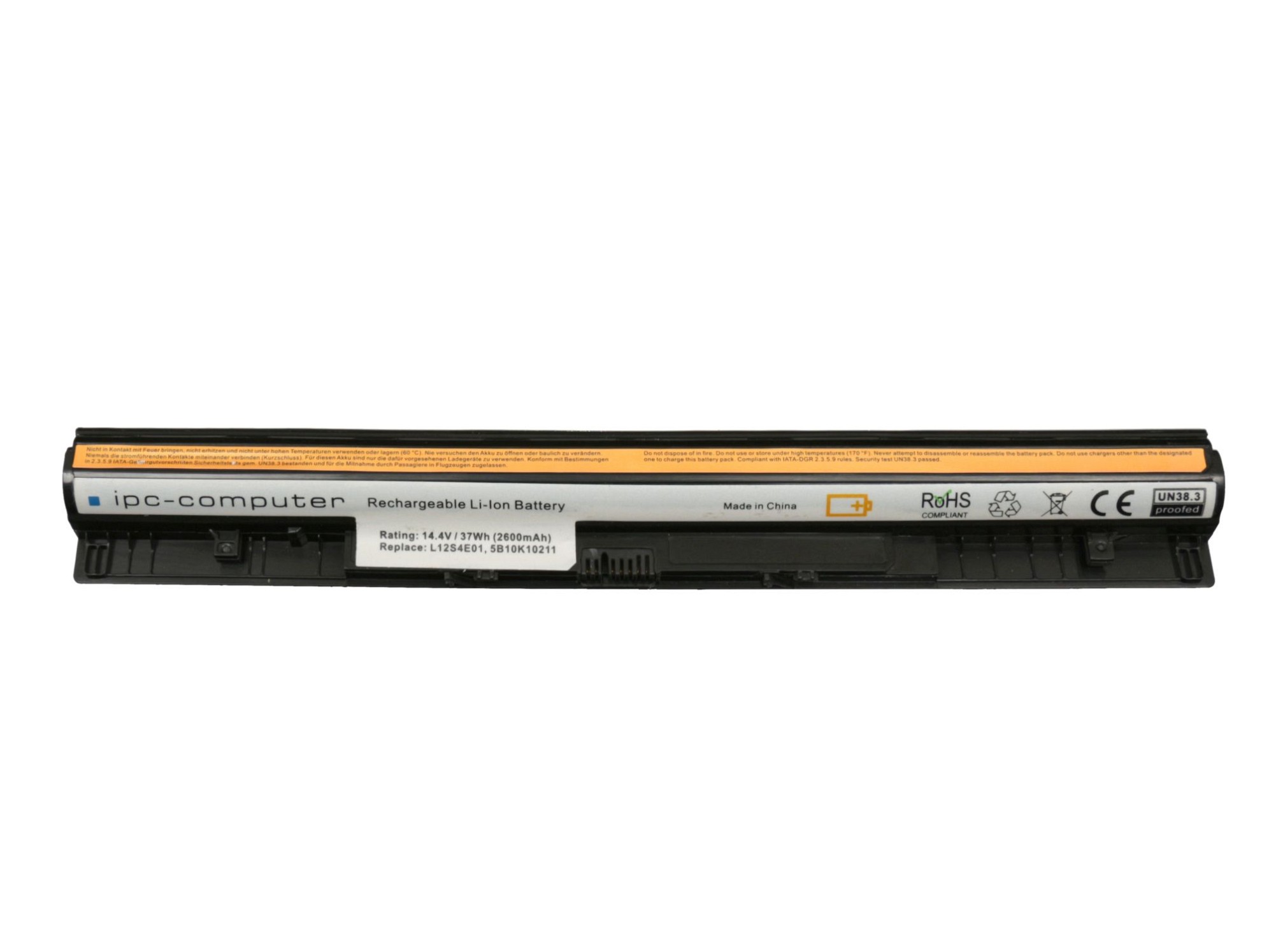 IPC-Computer Batterie noir compatible avec Lenovo 121500174 avec 37Wh