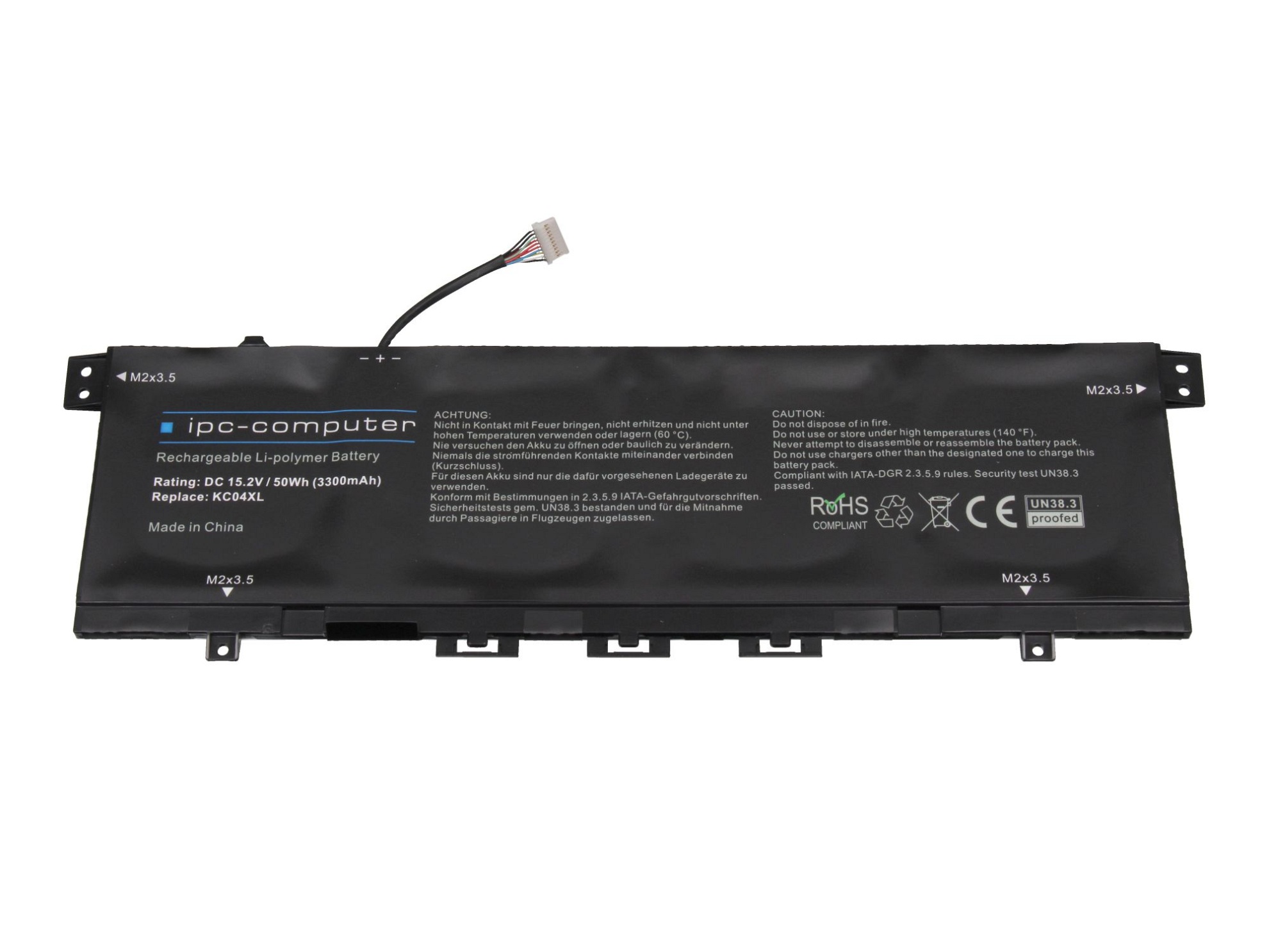 IPC-Computer Batterie compatible avec HP TPN-W136 avec 50Wh