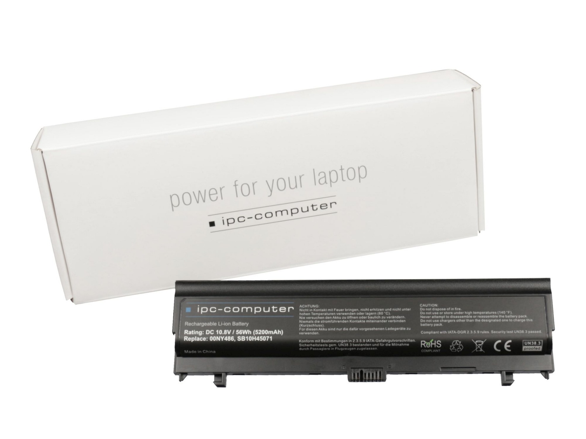 IPC-Computer Akku kompatibel zu Lenovo 00NY486 mit 56Wh