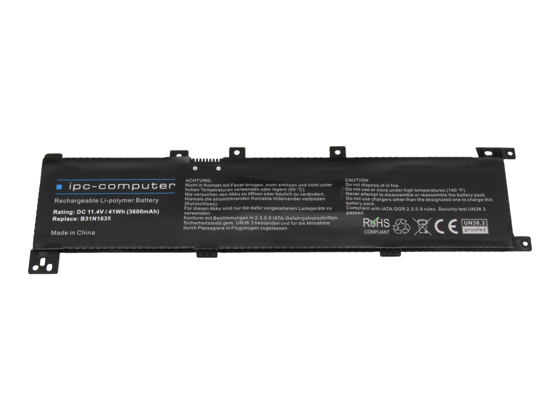IPC-Computer Batterie 41Wh Nouveau compatible pour Asus VivoBook X705UA