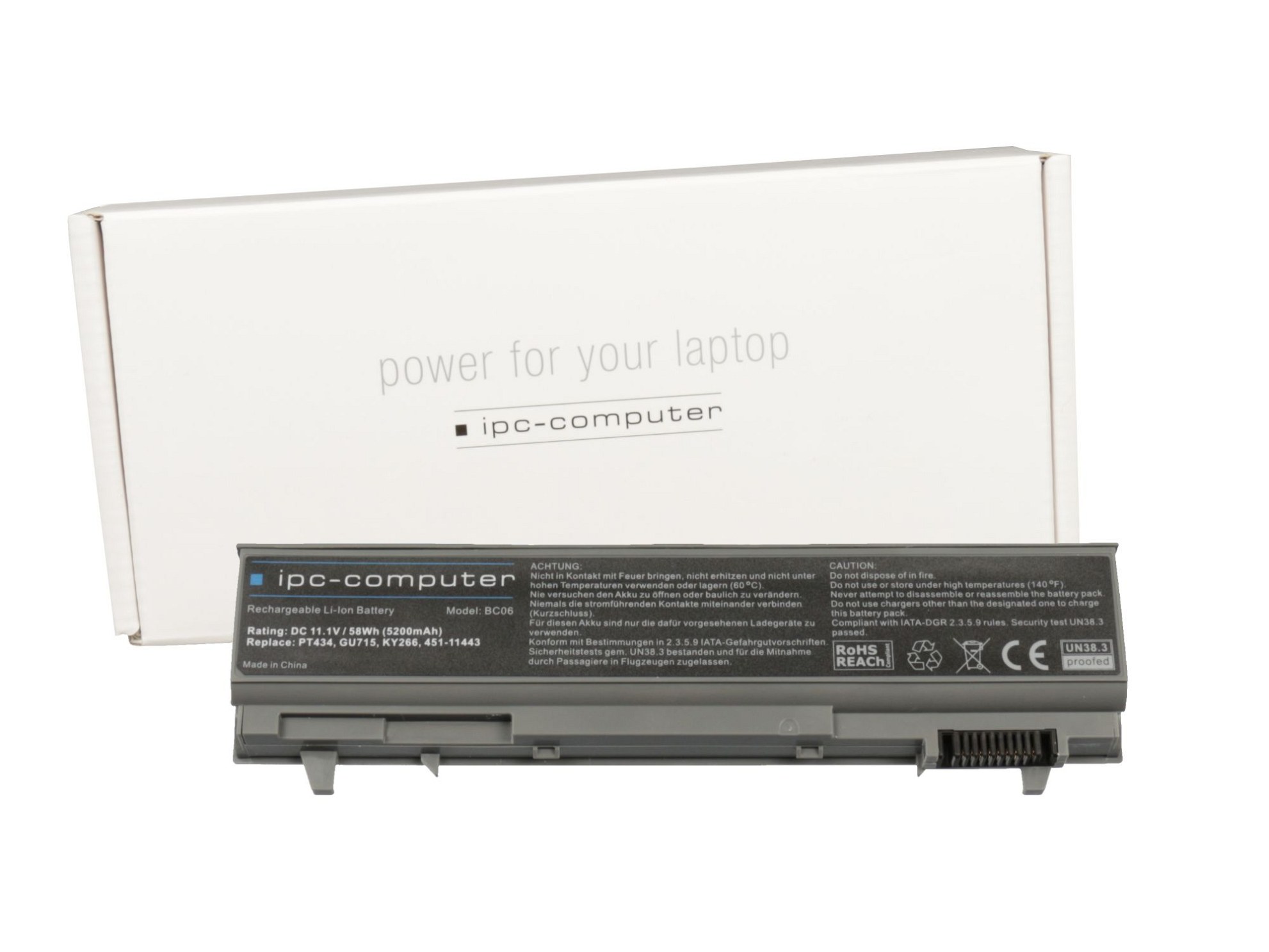 IPC-Computer Akku kompatibel zu Dell 312-7414 mit 58Wh