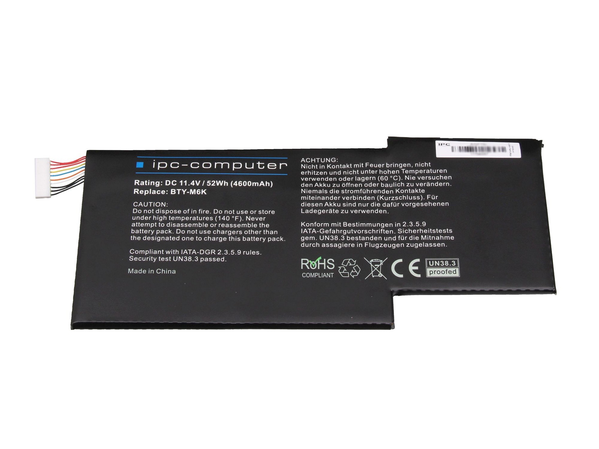 IPC-Computer Batterie 52Wh Nouveau compatible pour MSI GF63 Thin 10SC/10UC/10UD (MS-16R5)