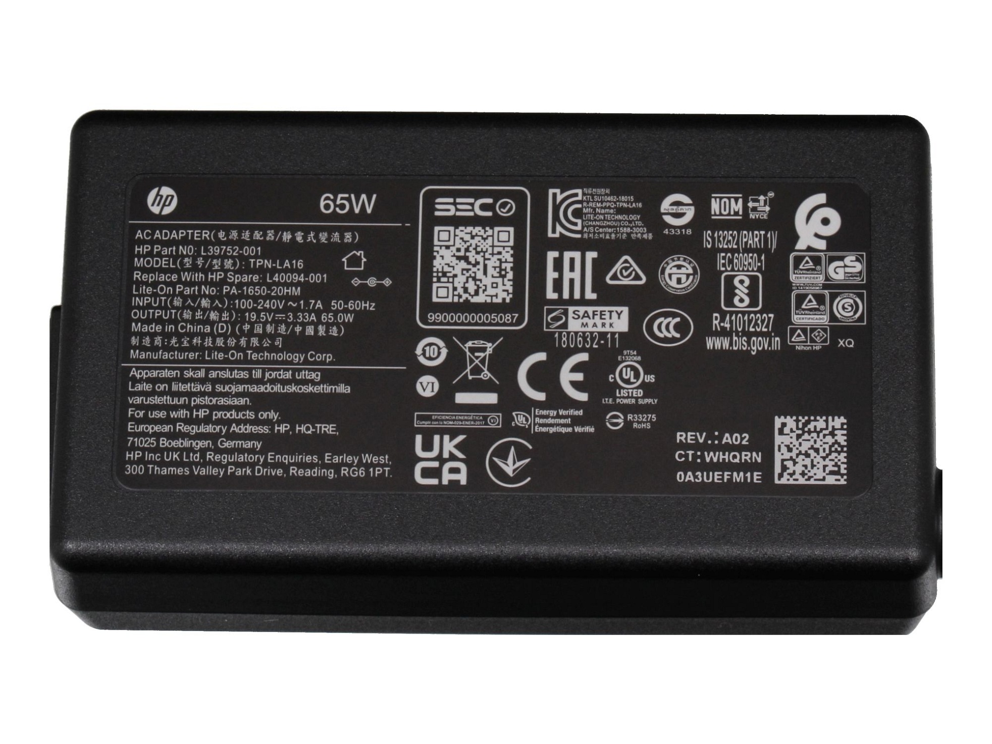 HP Compaq 6735b Original Netzteil 65,0 Watt normale Bauform 19,5V